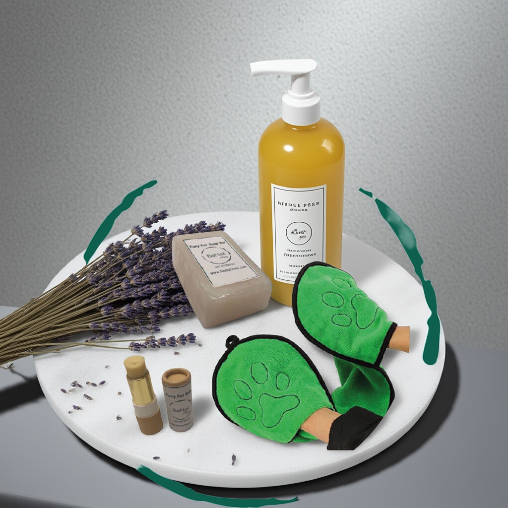 BeNat 3-in-1 Natural Pet Grooming Kit – Shampoo, Balm & Towel for Dogs & Cats