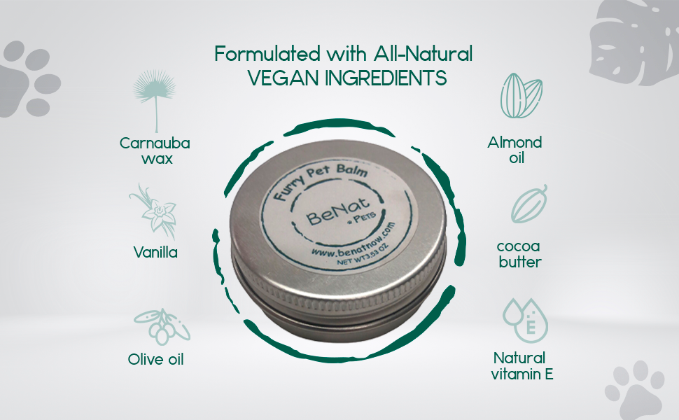 BeNat Furry Pet Balm 0.9 oz – All-Natural Paw & Nose Moisturizer