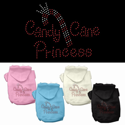 Candy Cane Princess – Christmas Hoodie for Dogs & Cats with Rhinestones
