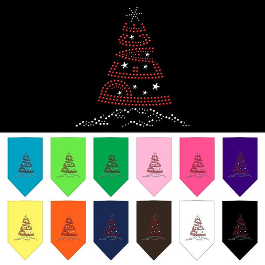Christmas Rhinestone Pet Bandana – "Peace Tree" for Dogs & Cats (Tie-On)