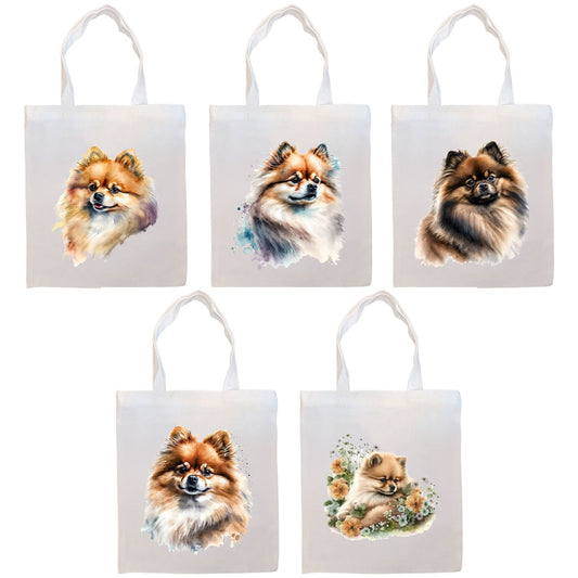- Canvas Tote Bag – Zippered with Handles & Pocket, “Pomeranian Design”   + Sac Fourre-Tout Pomeranian (2025) - Zippé, Poches & Poignées | Design Exclusif pour Amoureux des Chiens