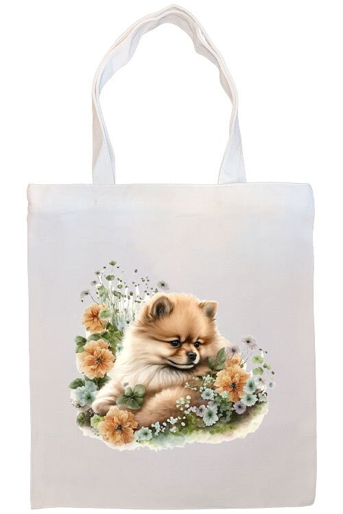 - Canvas Tote Bag – Zippered with Handles & Pocket, “Pomeranian Design”   + Sac Fourre-Tout Pomeranian (2025) - Zippé, Poches & Poignées | Design Exclusif pour Amoureux des Chiens