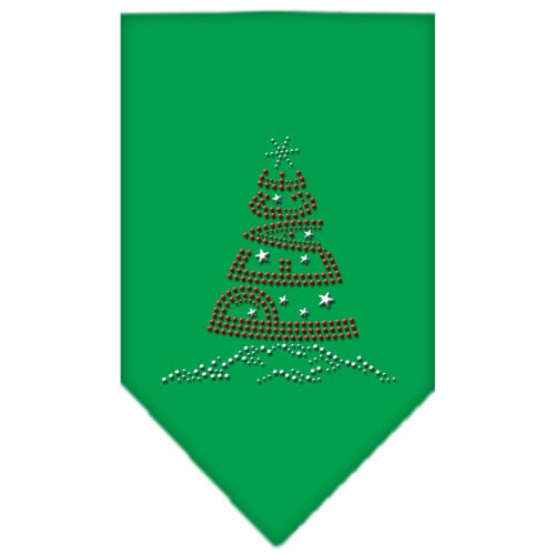Christmas Rhinestone Pet Bandana – "Peace Tree" for Dogs & Cats (Tie-On)