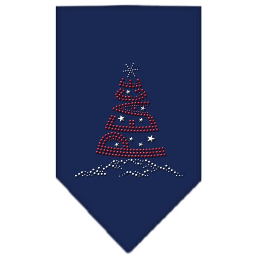 Christmas Rhinestone Pet Bandana – "Peace Tree" for Dogs & Cats (Tie-On)